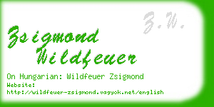 zsigmond wildfeuer business card